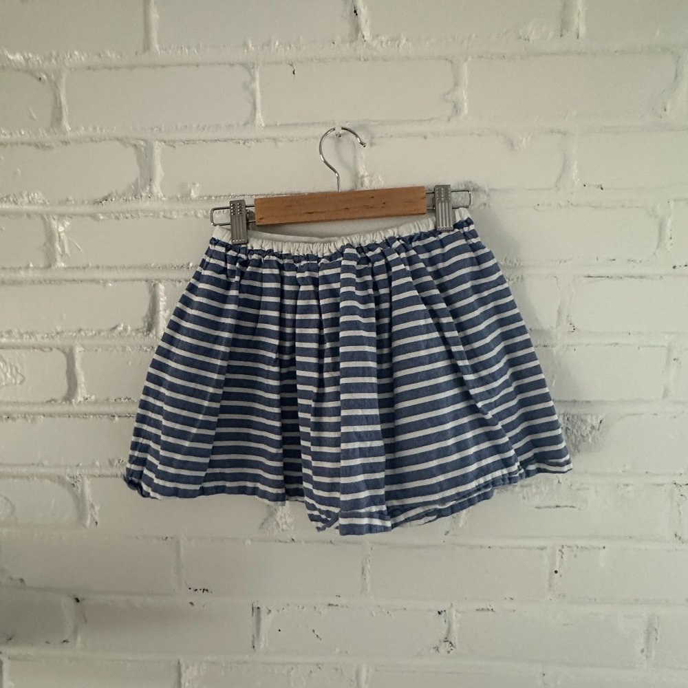 Jacadi Size 6a 116cm Blue and White Striped Skirt